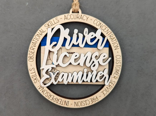 Driver license examiner ornament or car charm SVG
