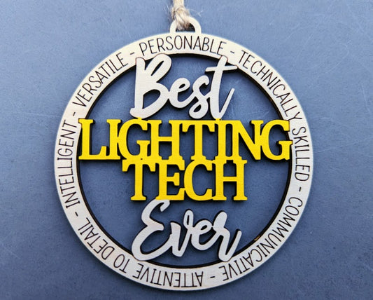 Lighting Tech ornament or car charm SVG