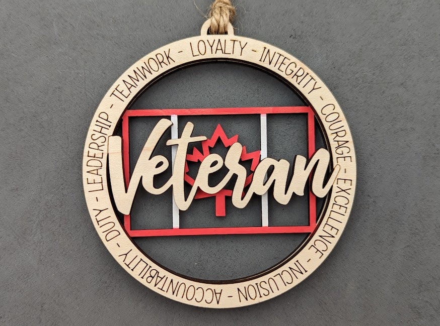 Canadian Veteran Ornament or Car Charm SVG file