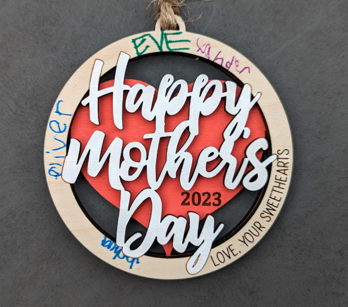 Mother's day svg, Magnet car charm gift for Mom, 2023 keepsake DIGITAL FILE, Happy Mother's Day svg, Laser cut file designed for Glowforge