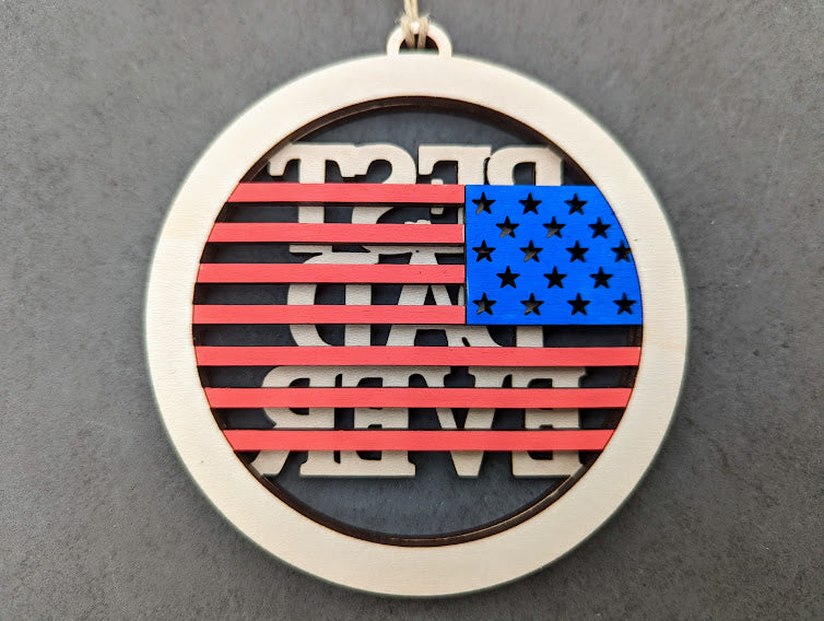 Best Dad Ever svg - Father's day gift for military or veteran - Car charm or ornament digital file - Fathers day svg designed for Glowforge - Cut and score only laser cut file