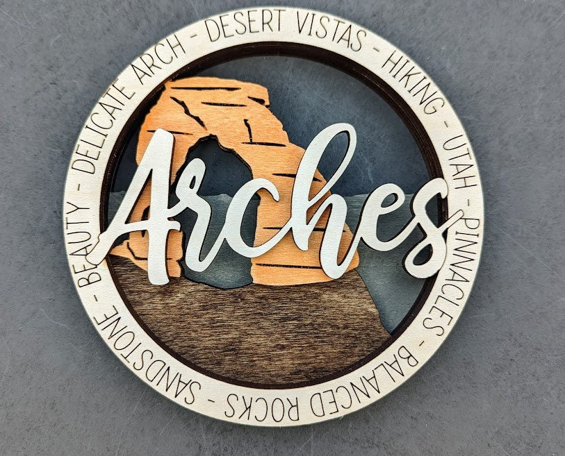 Arches svg - National Park wall hanging digital file - Multi layered svg - Laser cut file designed for Glowforge
