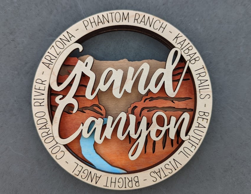 Grand Canyon svg - National Park Wall Hanging Digital File - Multi layered svg - Laser cut file designed for Glowforge - Glowforge and cricut ready versions available