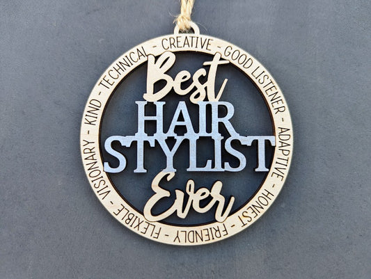 Best hair stylist ever ornament or car charm digital file
