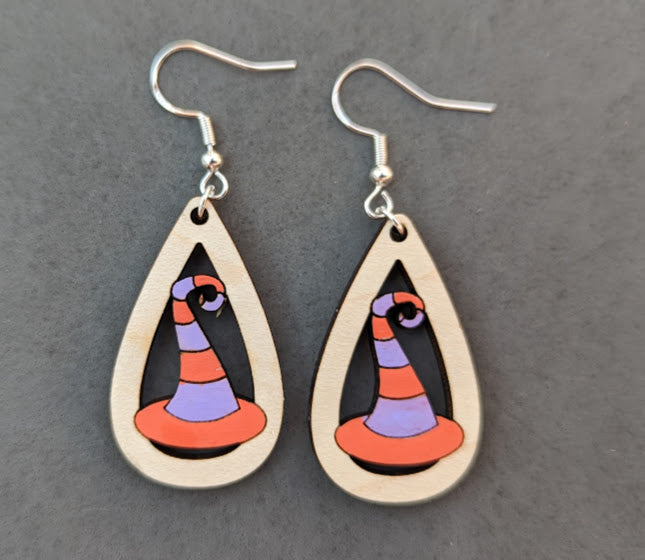 Halloween Witch's Hat Earrings SVG