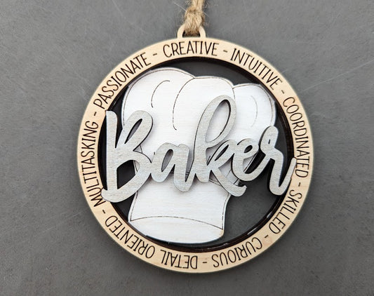Baker svg - Ornament or car charm digital file