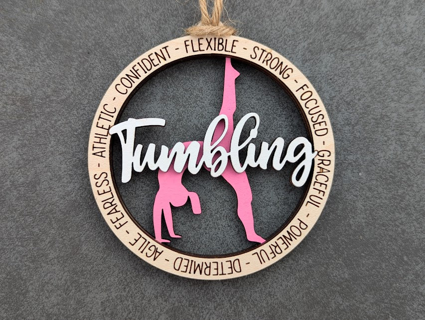 Tumbling SVG - Gymnast Ornament Car Charm SVG