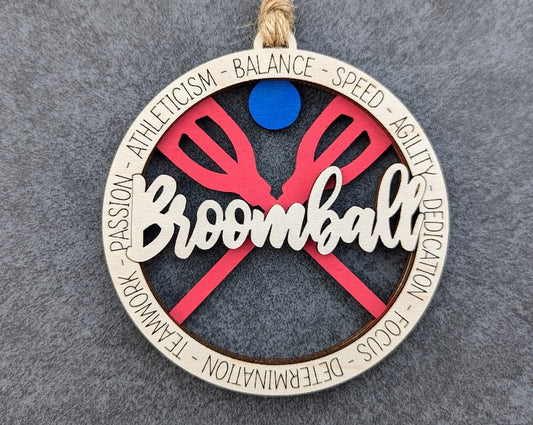 Broomball svg - Gift for broomball player - laser cut file