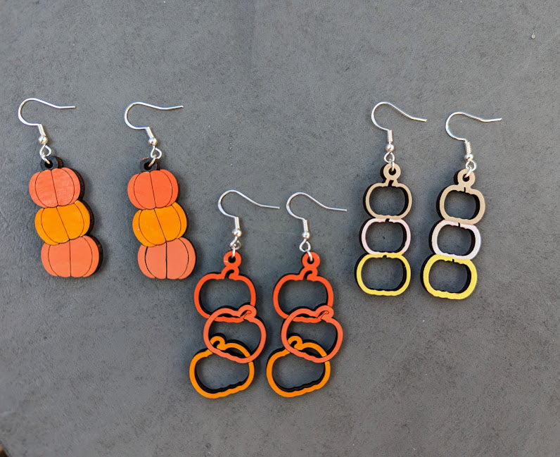 Stacked Pumpkin Earring SVG bundle