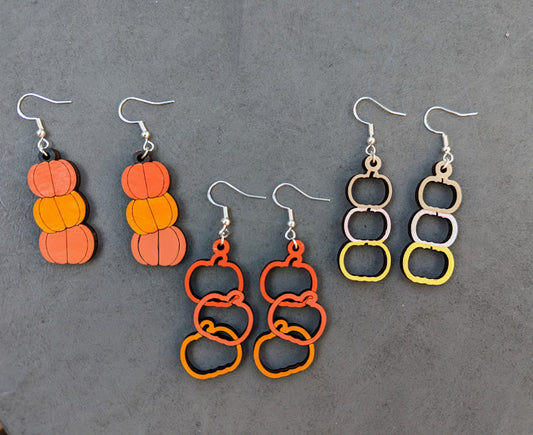 Stacked Pumpkin Earring SVG bundle