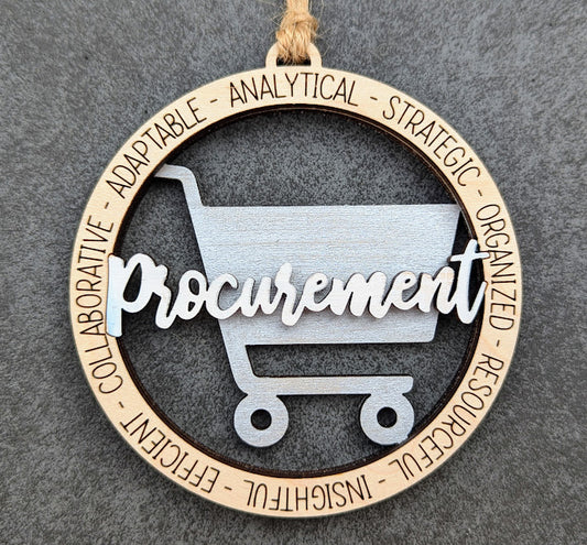 Procurement ornament or car charm SVG laser cut file