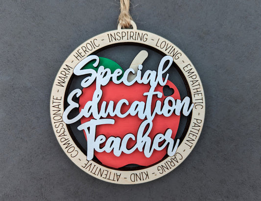 Special Education Teacher ornament or car charm svg