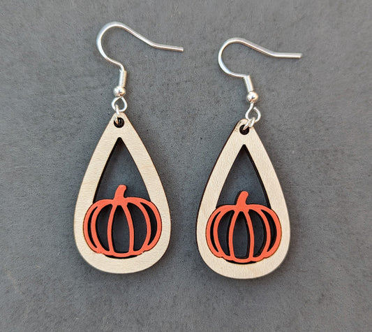 Halloween Autumn Pumpkin Earrings SVG