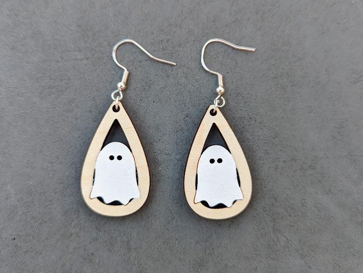 Halloween ghost earrings SVG