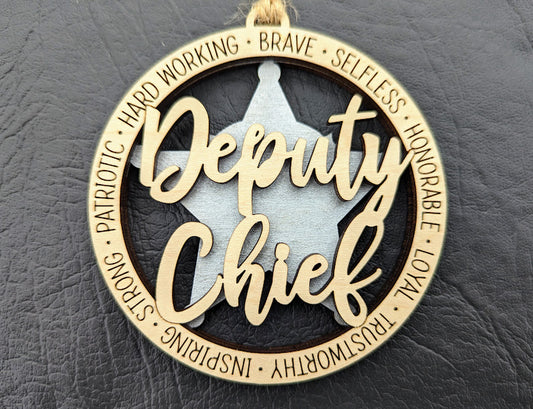 Deputy Chief ornament or car charm SVG