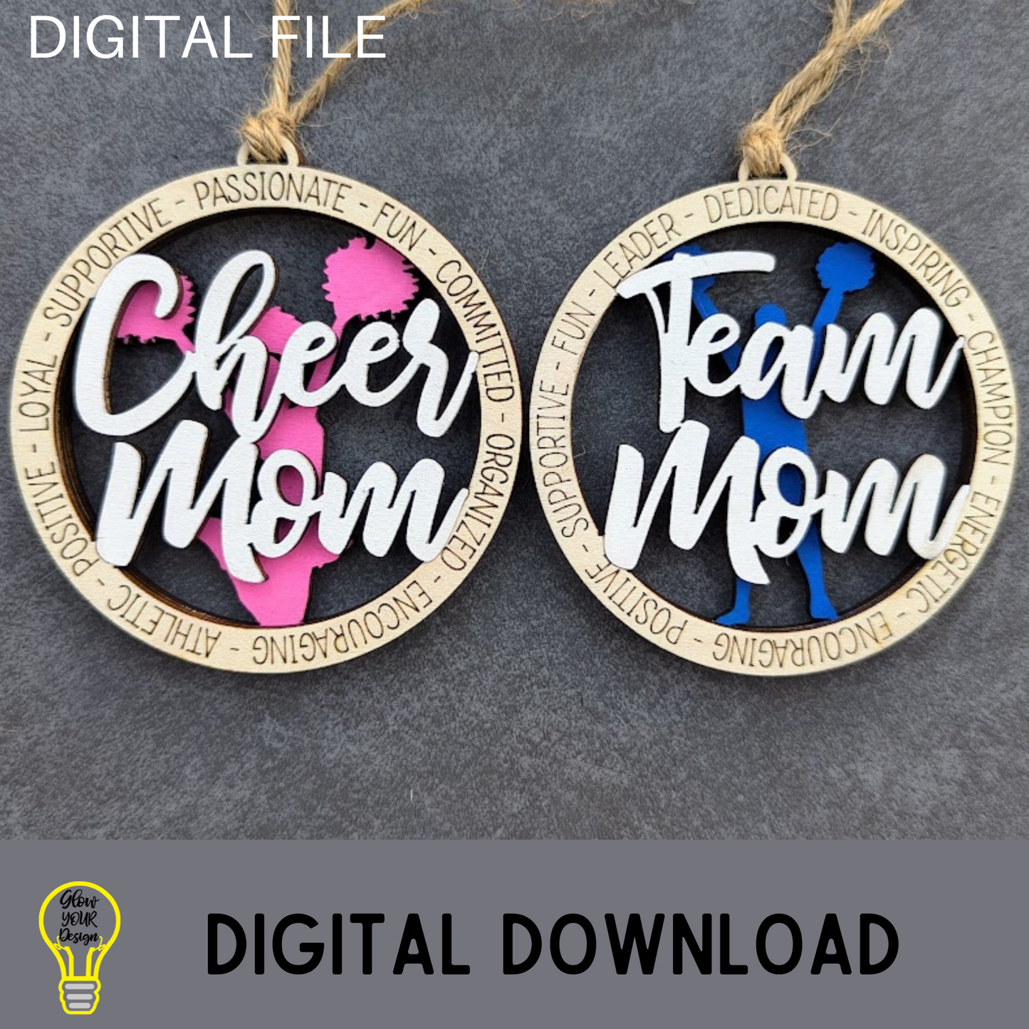 Cheer Mom Team Mom ornament SVG