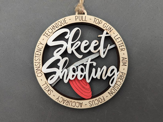 Skeet shooting ornament or car charm SVG