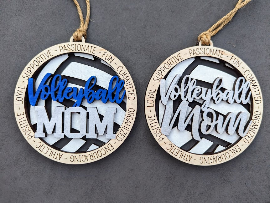 Volleyball Mom ornament or car charm SVG