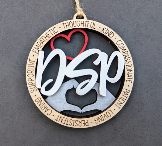 DSP svg - Direct Support Professional Ornament laser cut file