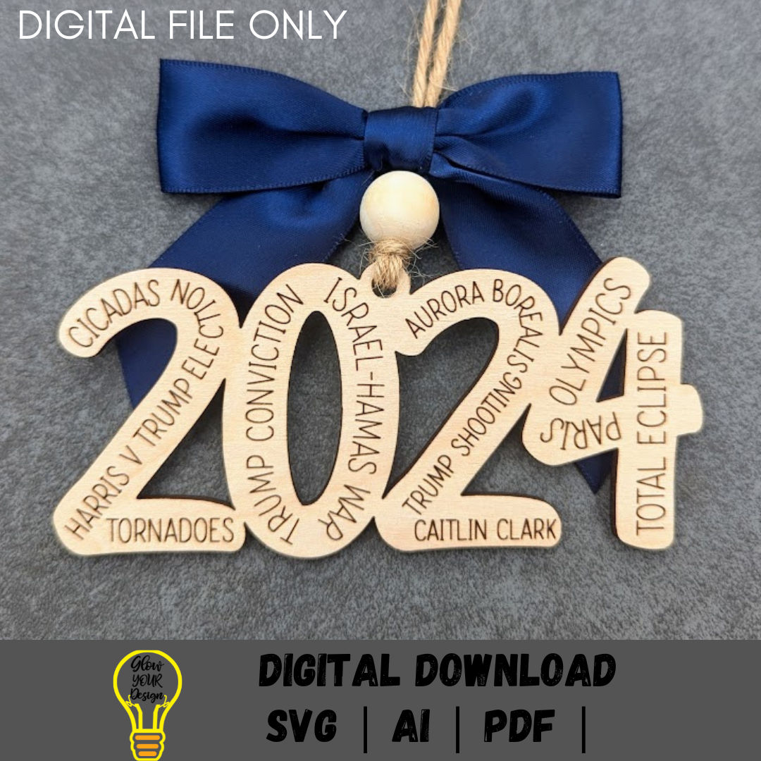 2024 year in review ornament SVG - 2 versions included