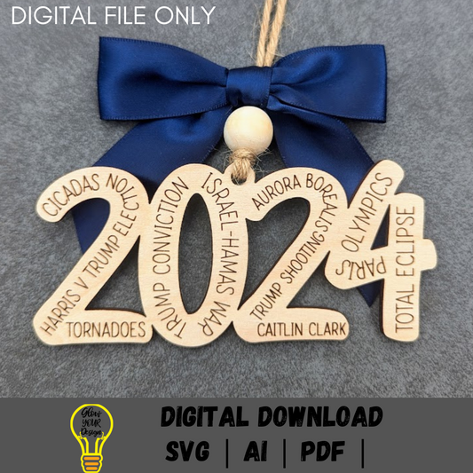 2024 year in review ornament SVG - 2 versions included