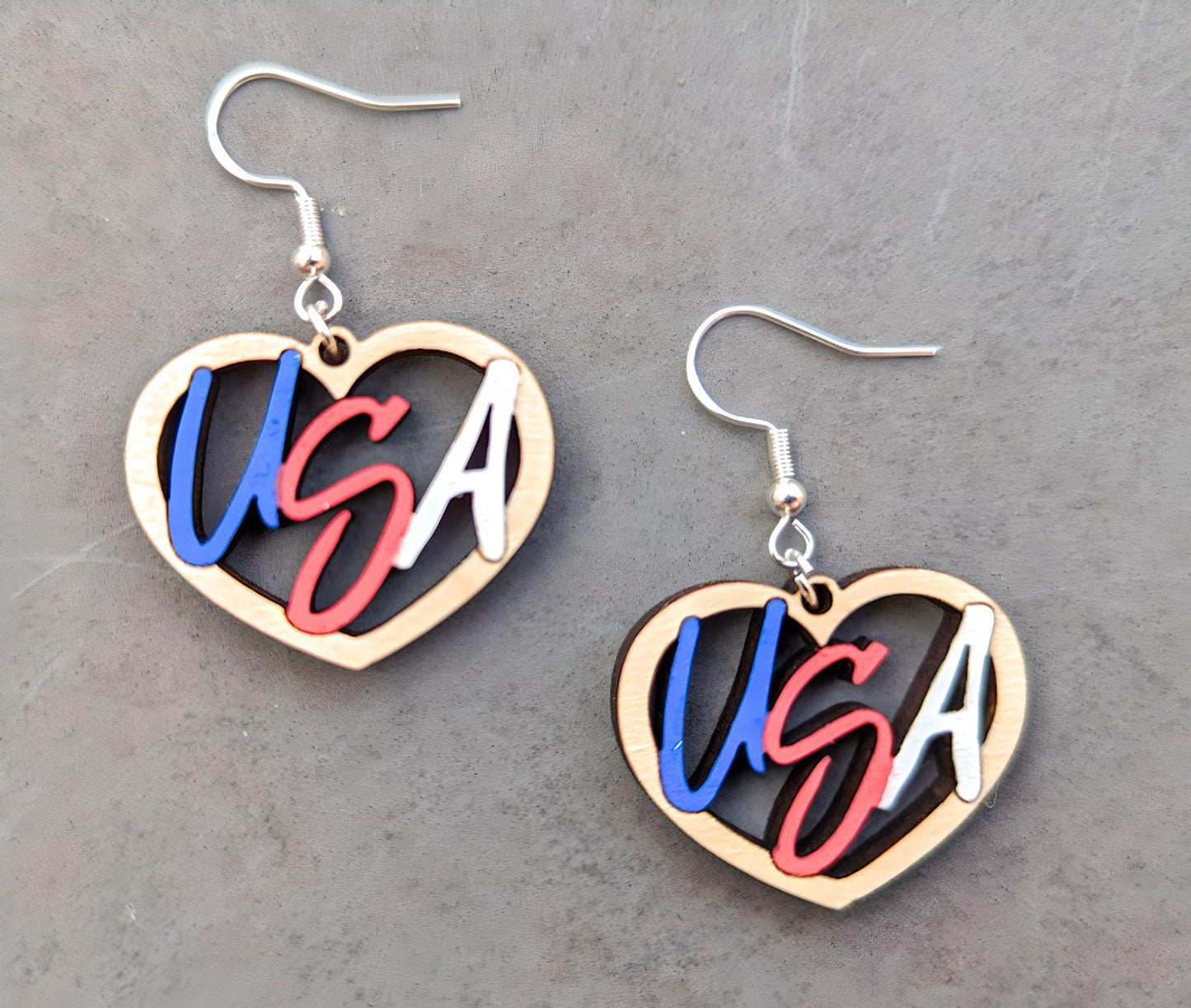 4th of July patriotic USA earring SVG digital file