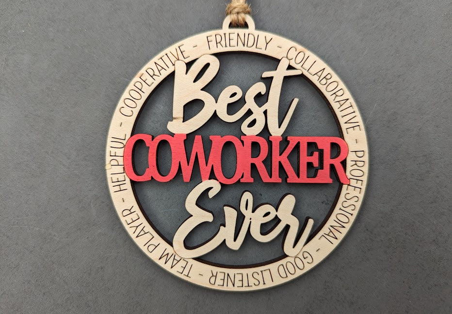 Best Coworker Ever Ornament or Car Charm SVG