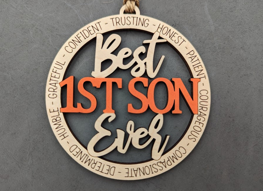 Best 1st and 2nd son ever Ornament or Car Charm SVG