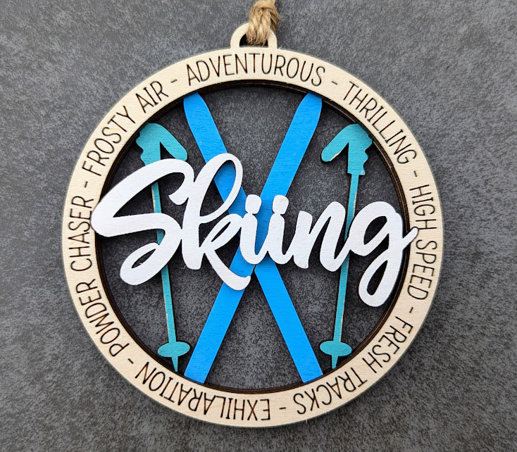 Skiing svg laser cut file