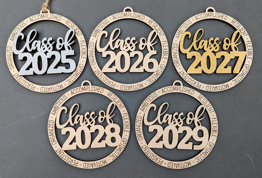 Class of 2025-2029 ornament or car charm SVG