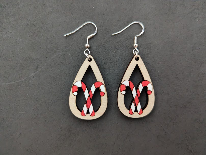 Candy cane earrings svg