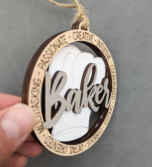 Baker svg - Ornament or car charm digital file