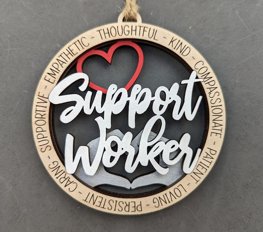 Support worker and Carer Ornament SVG laser cut file