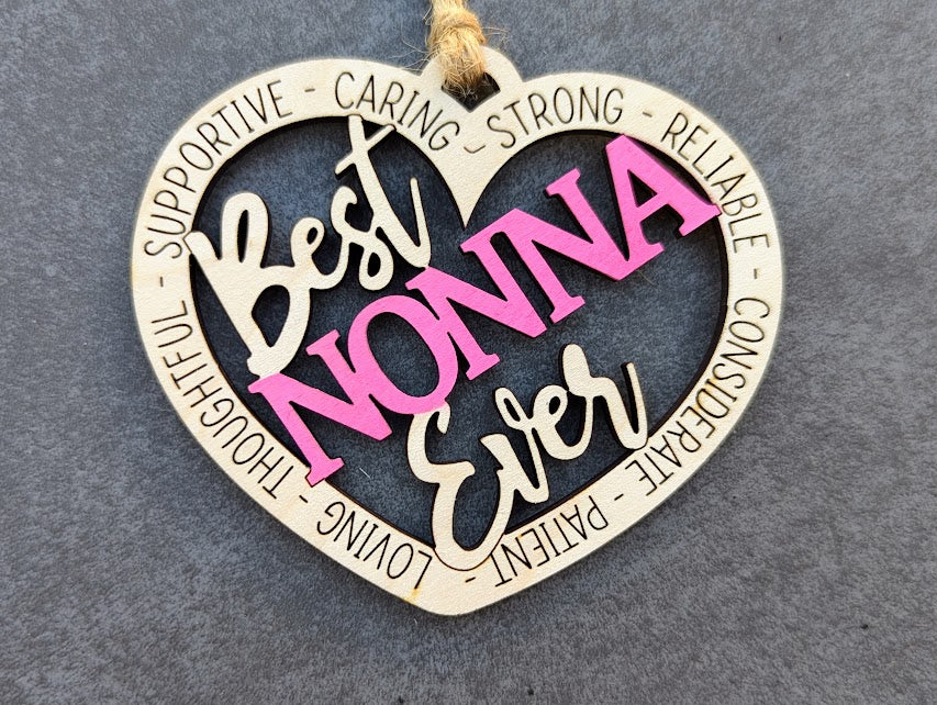 Best Nonna Ever SVG - Ornament gift for Grandma