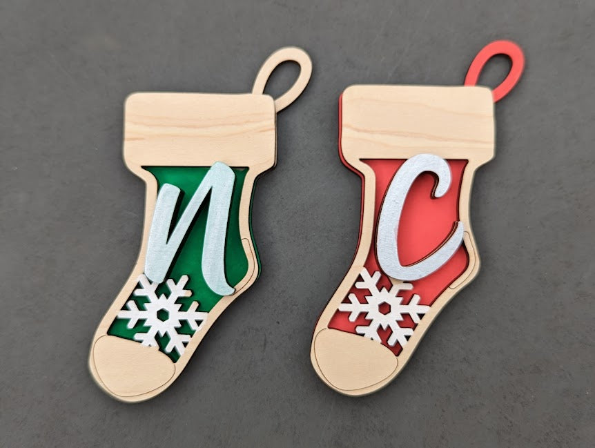 Monogram stocking tag SVG file