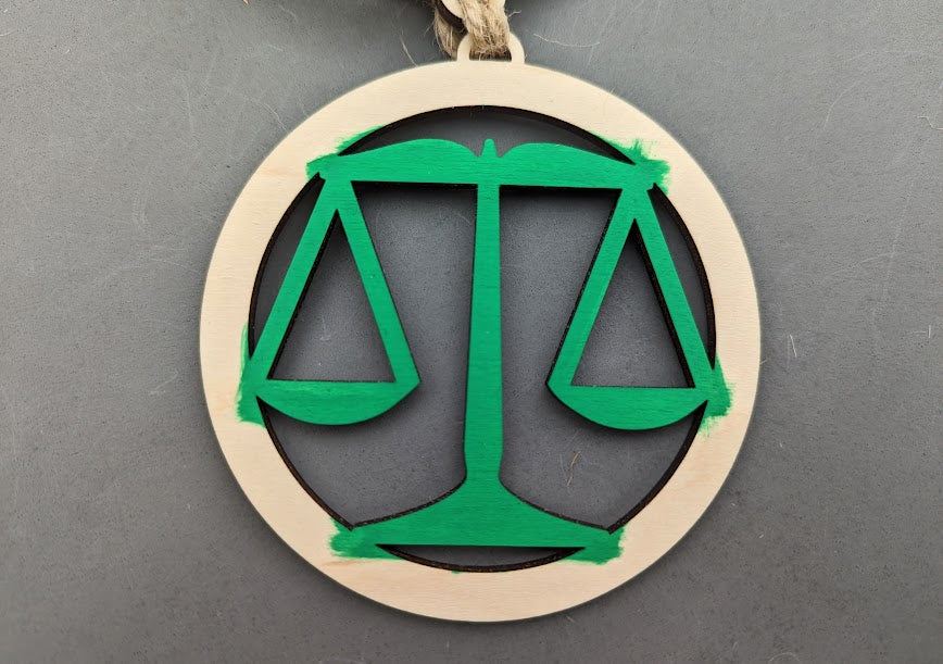 Judge svg - Ornament or car charm digital file - Gift for Judge or Justice -  Cut and Score laser cut file tested on Glowforge