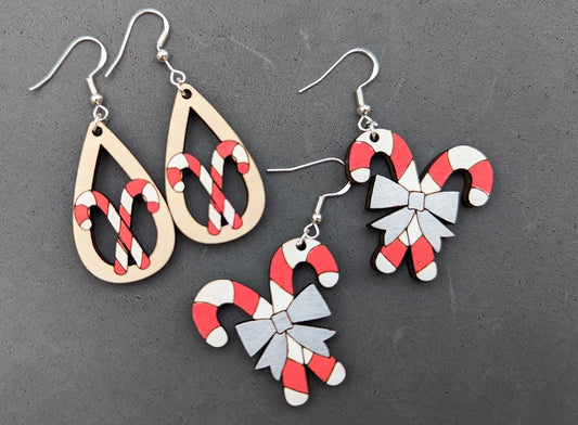 Candy cane earrings svg
