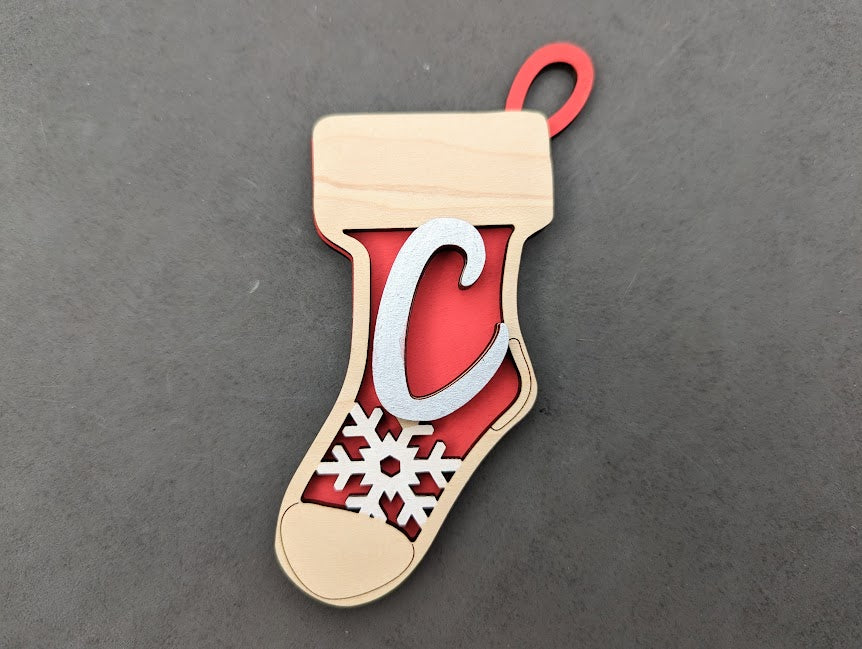 Monogram stocking tag SVG file