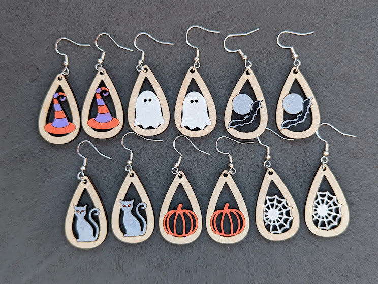 Set of 6 Halloween earring SVG bundle