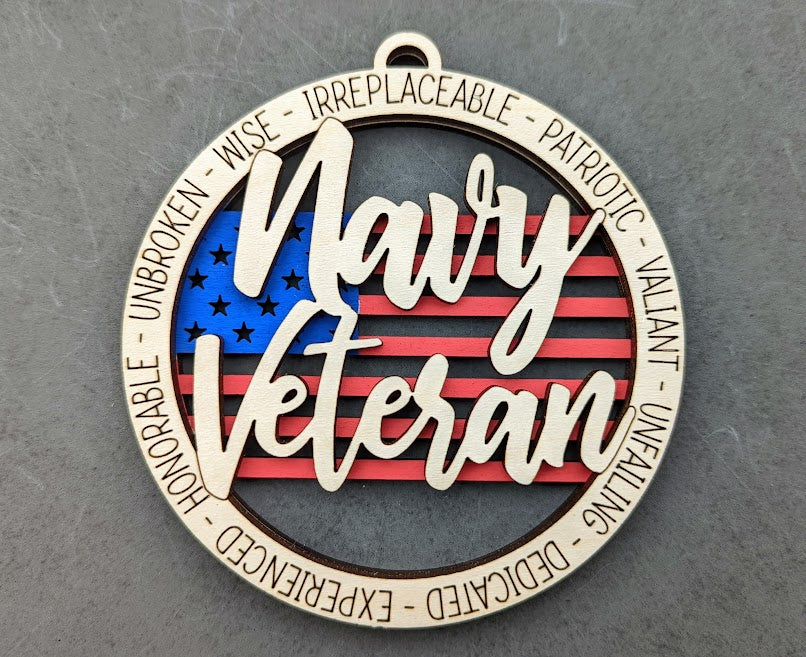 Navy veteran ornament/car charm digital file