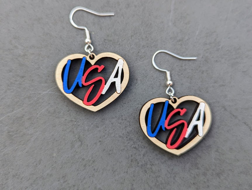 4th of July patriotic USA earring SVG digital file