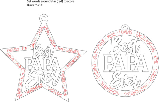 Best Papa Ever Ornament or Car Charm svg