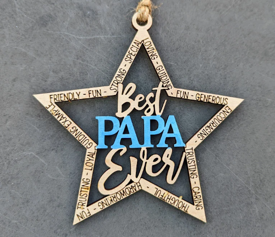 Best Papa Ever Ornament or Car Charm svg
