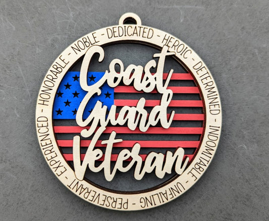 Coast Guard veteran ornament/car charm digital file