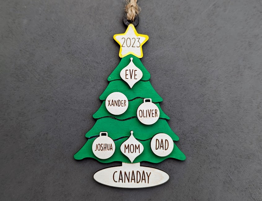 Family Christmas Tree Ornament SVG