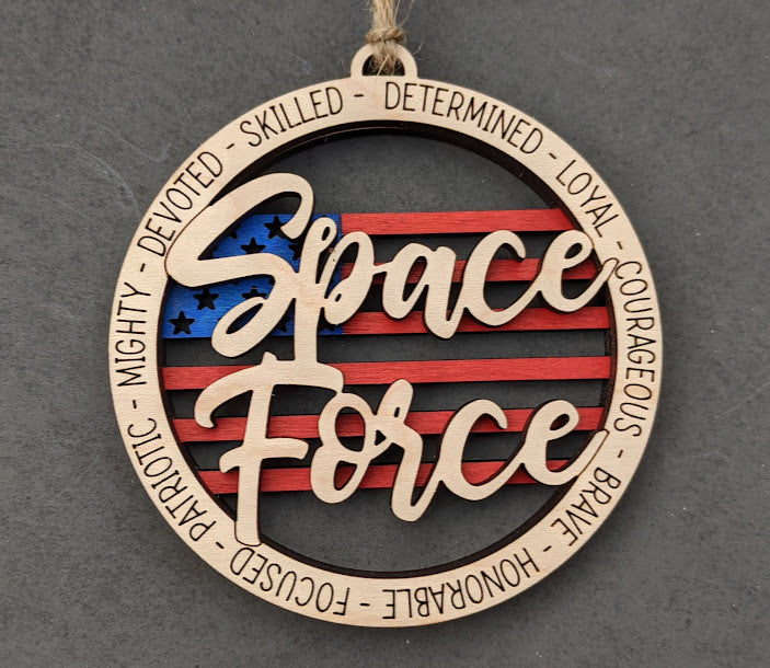 Space Force ornament or car charm svg