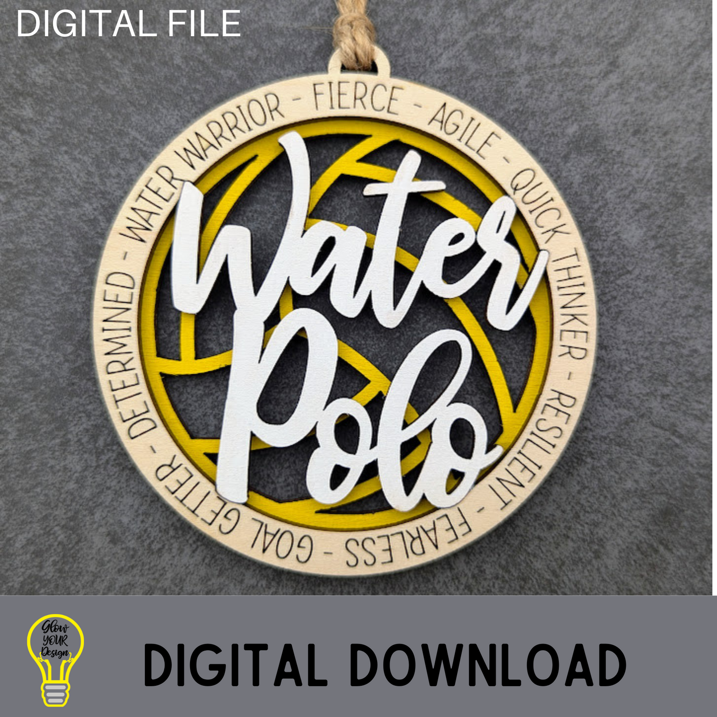 Water Polo svg laser cut file