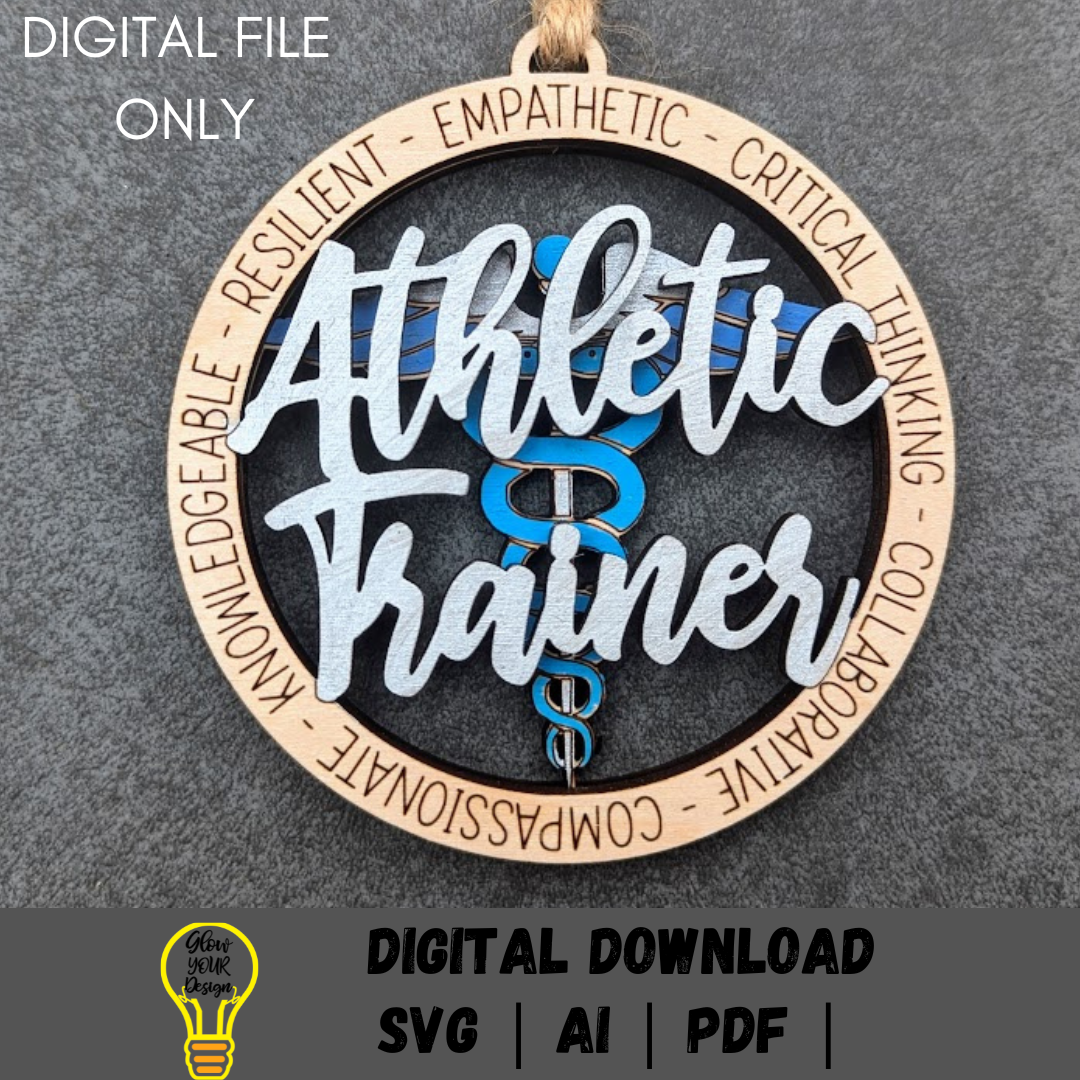 Athletic Trainer SVG - cut and score laser cut file