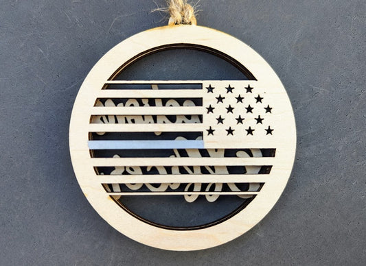 Corrections officer gift SVG - Ornament or Car Charm - Thin Grey line, 2 backings included