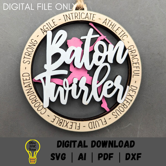 Baton Twirler SVG - Cut and score digital download
